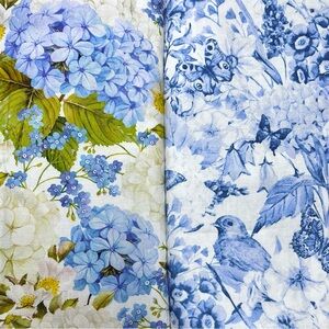 Periwinkle Spring, 4 yds In the Beginning Fabric 100% Cotton Flower Garden